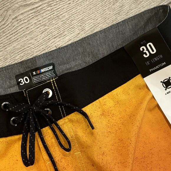 Hurley Nascar Phantom Board Shorts Racetrack Size 30 Orange Swim NWT - Picture 4 of 7